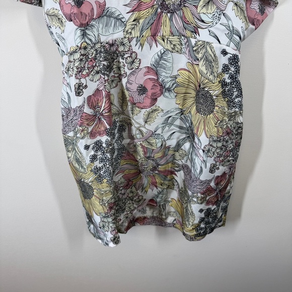 Opening Ceremony Multicolor Floral Print Dress Open Back Cape Overlay Size MEASU - Picture 4 of 12